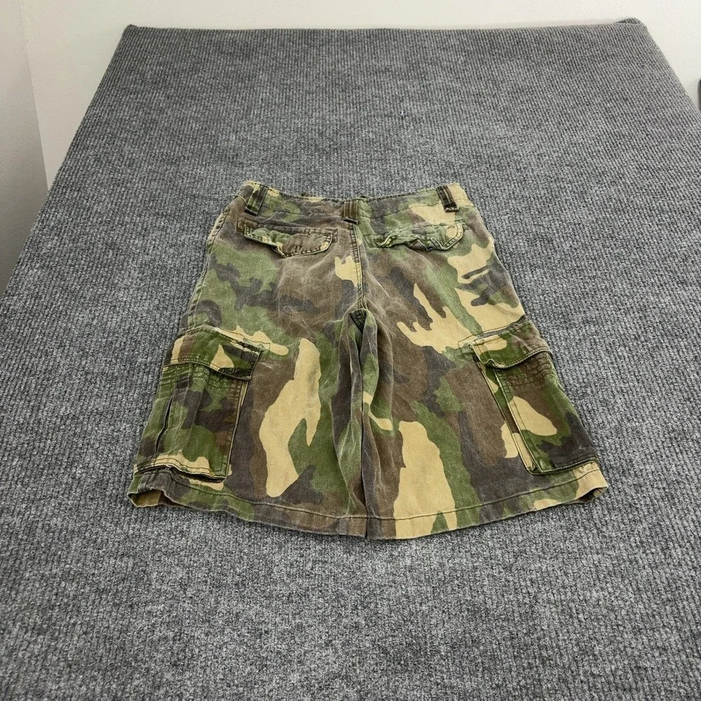Vintage Banana Jack Cargo Shorts Mens 30 Green Cotton Camo Utility Gorpcore